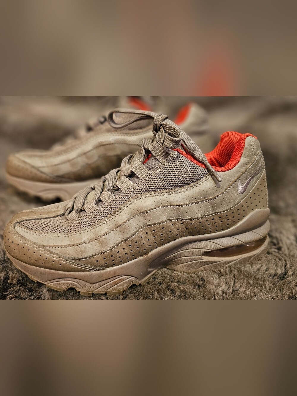Nike Beige & Coral Athletic Sneakers